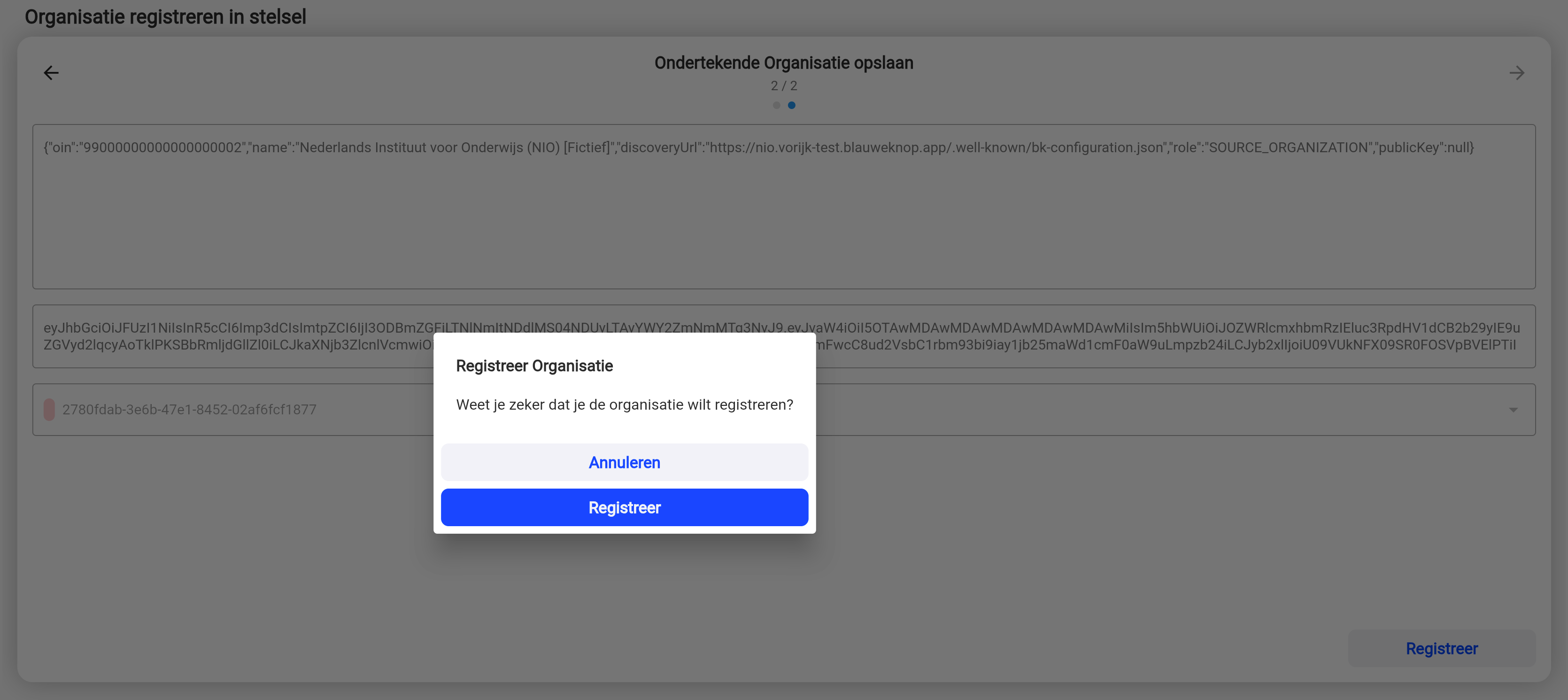 Bevestigen registratie aanmelding